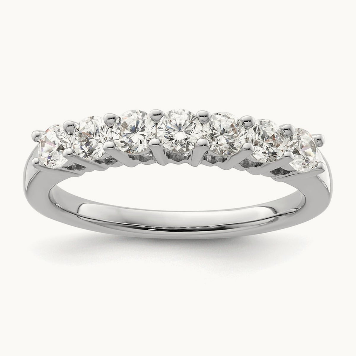 7-Stone Diamond Band, 14K White Gold