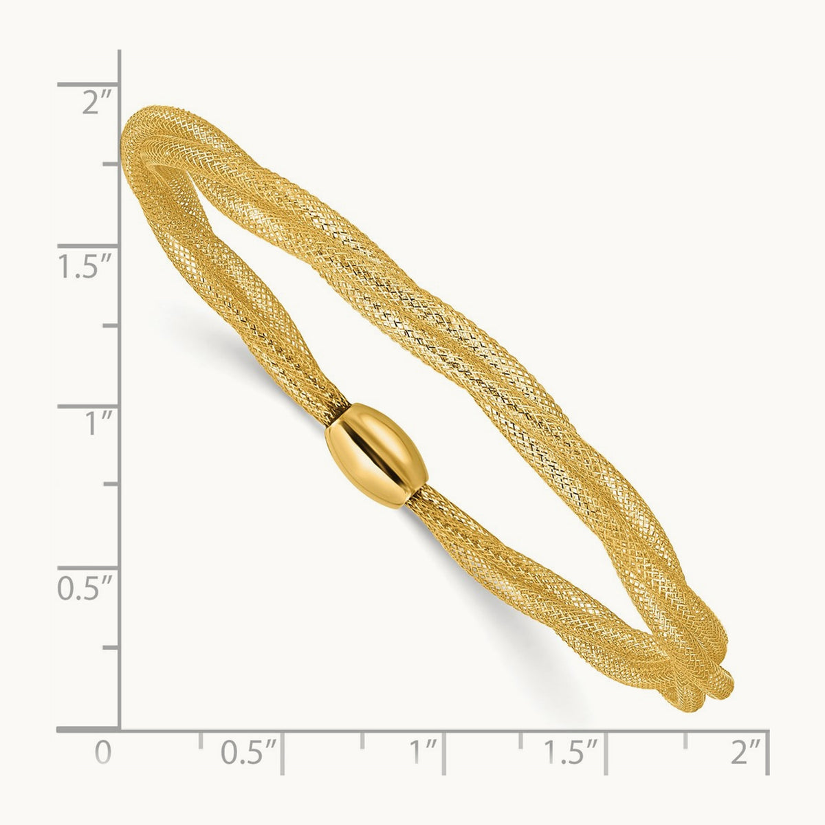 Mesh Twist Slip-on Stretch Bracelet — 14K Yellow Gold