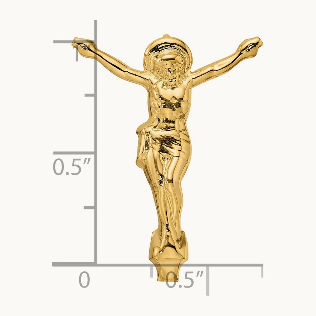 Polished Solid Risen Christ Chain Slide — 28.22mm
