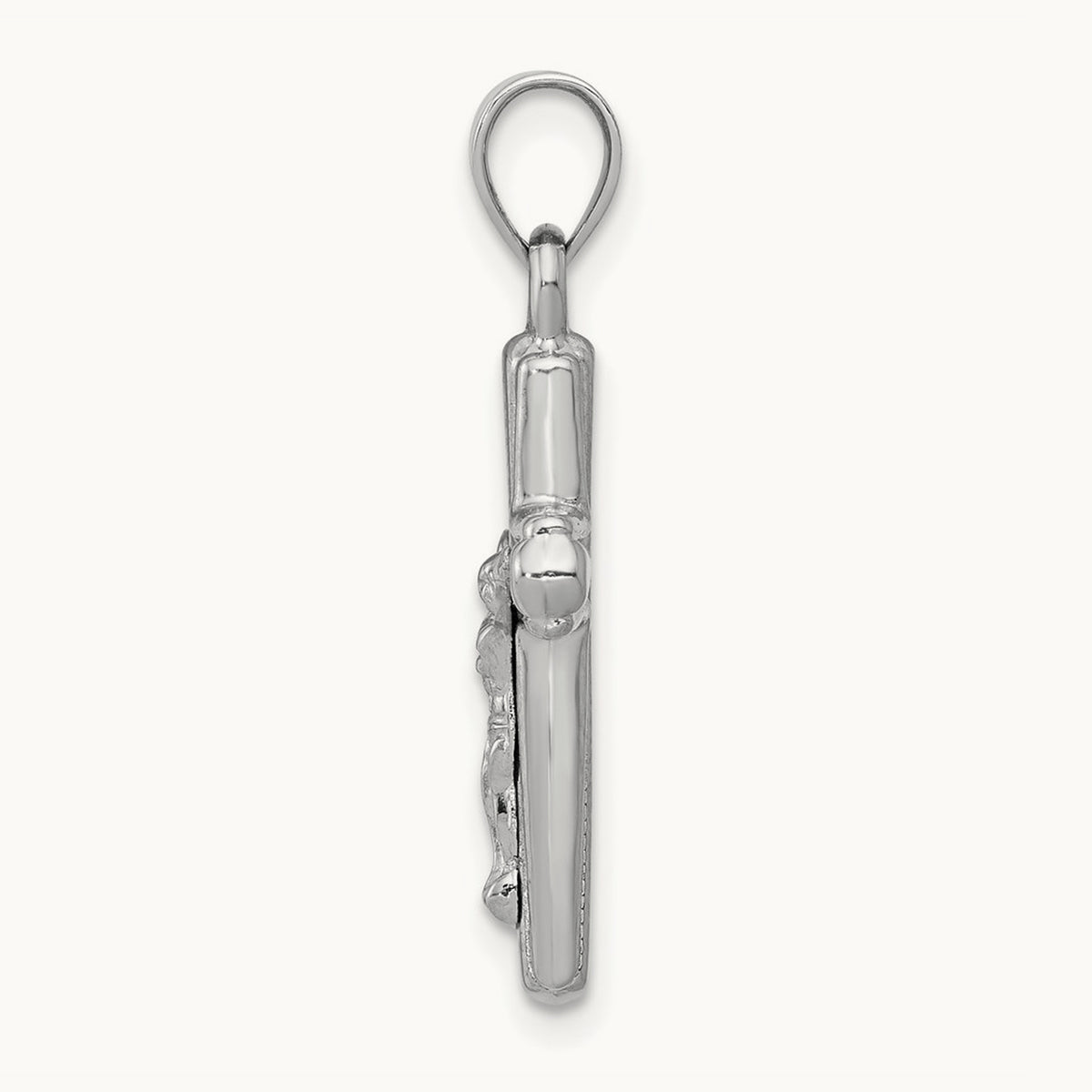 Reversible Crucifix Pendant — 14K White Gold, 28mm