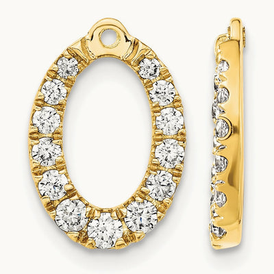 Oval Earring Jackets, 1.25 ct tw Lab-Grown Diamond — 14K Yellow Gold