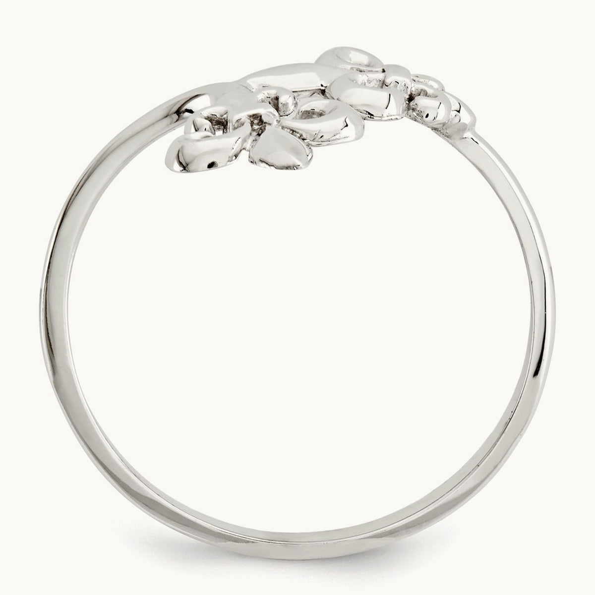 Polished Fleur De Lis Ring — 14K White Gold, 7