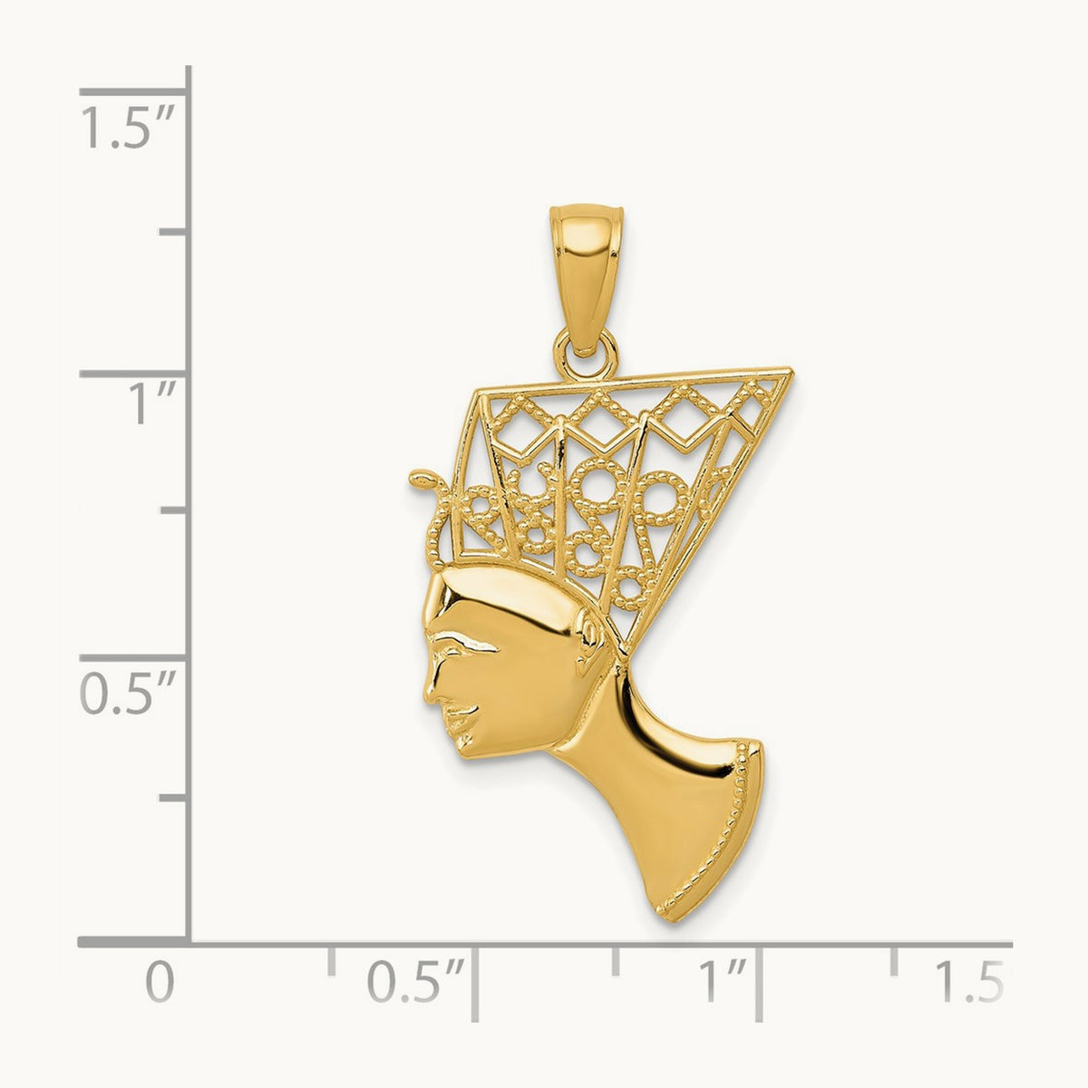 Nefertiti Profile Pendant, 14K