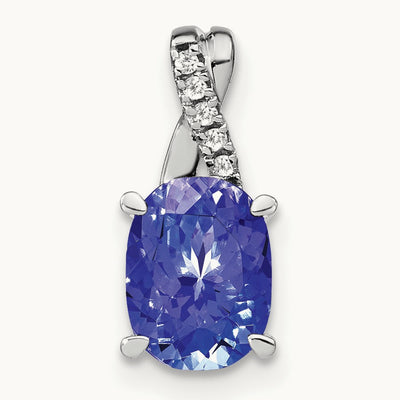 Oval Tanzanite and Diamond Pendant — photo set