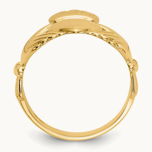 Men's Claddagh Ring, 14K
