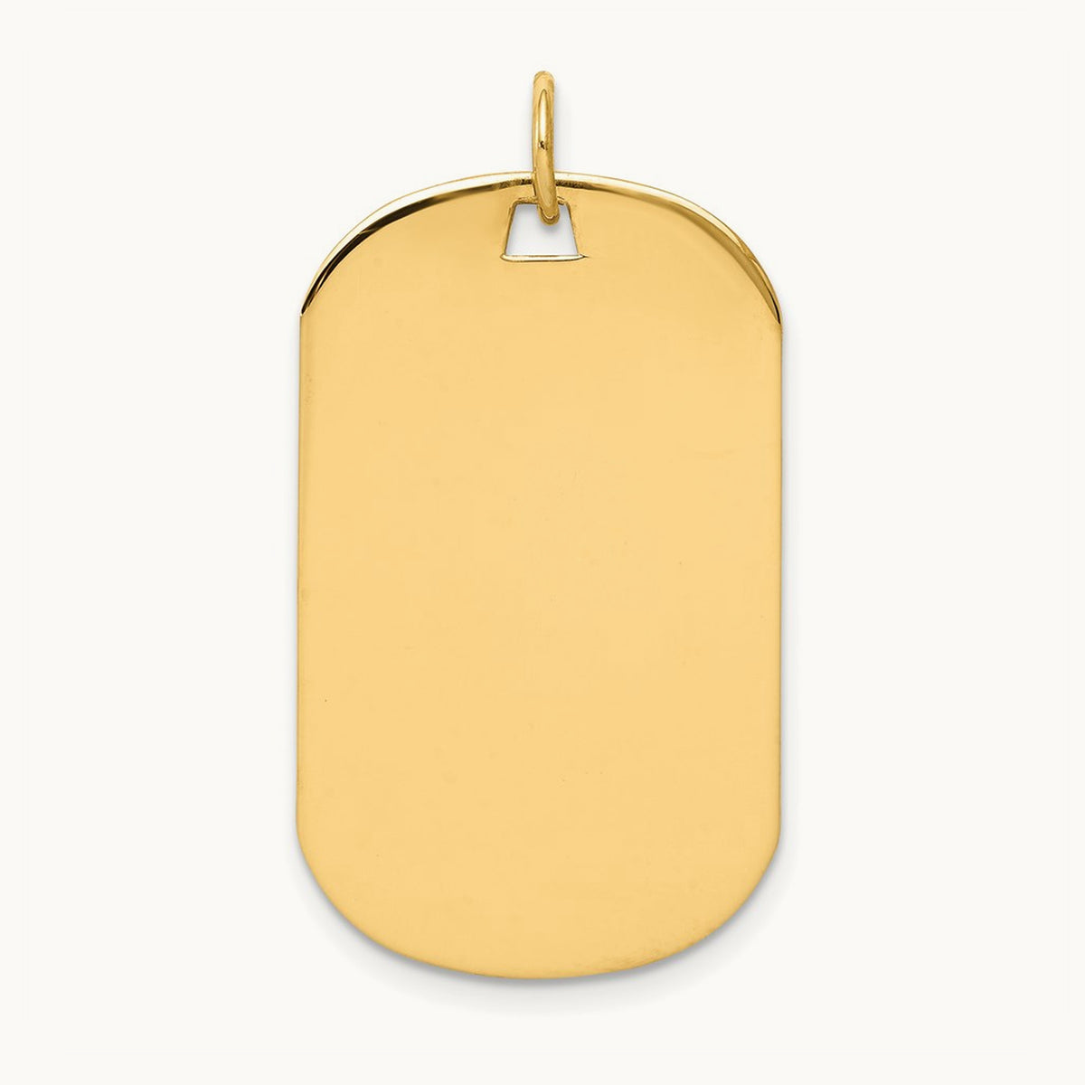 Plain .027 Gauge Engraveable Dog Tag Disc Charm — 14K Yellow Gold, 32mm