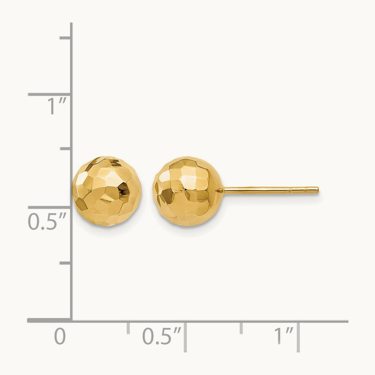 Polished Faceted Post Earrings — 10K Yellow Gold