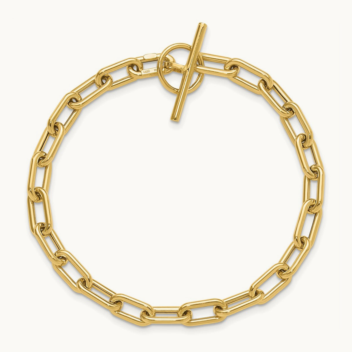 Polished Fancy Toggle Link Bracelet, 14K