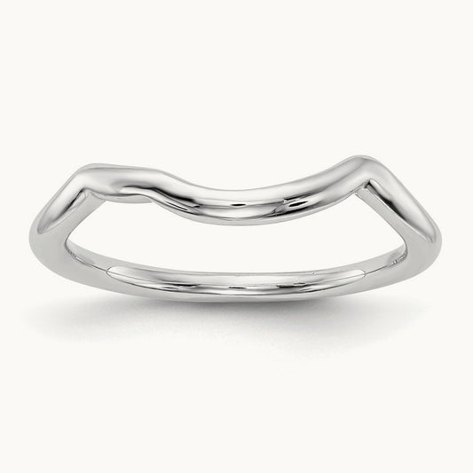 Polished Contour Wedding Band, 14K White Gold
