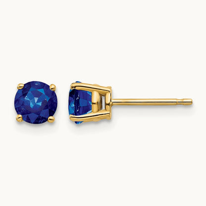 Sapphire Post Earrings, 14K