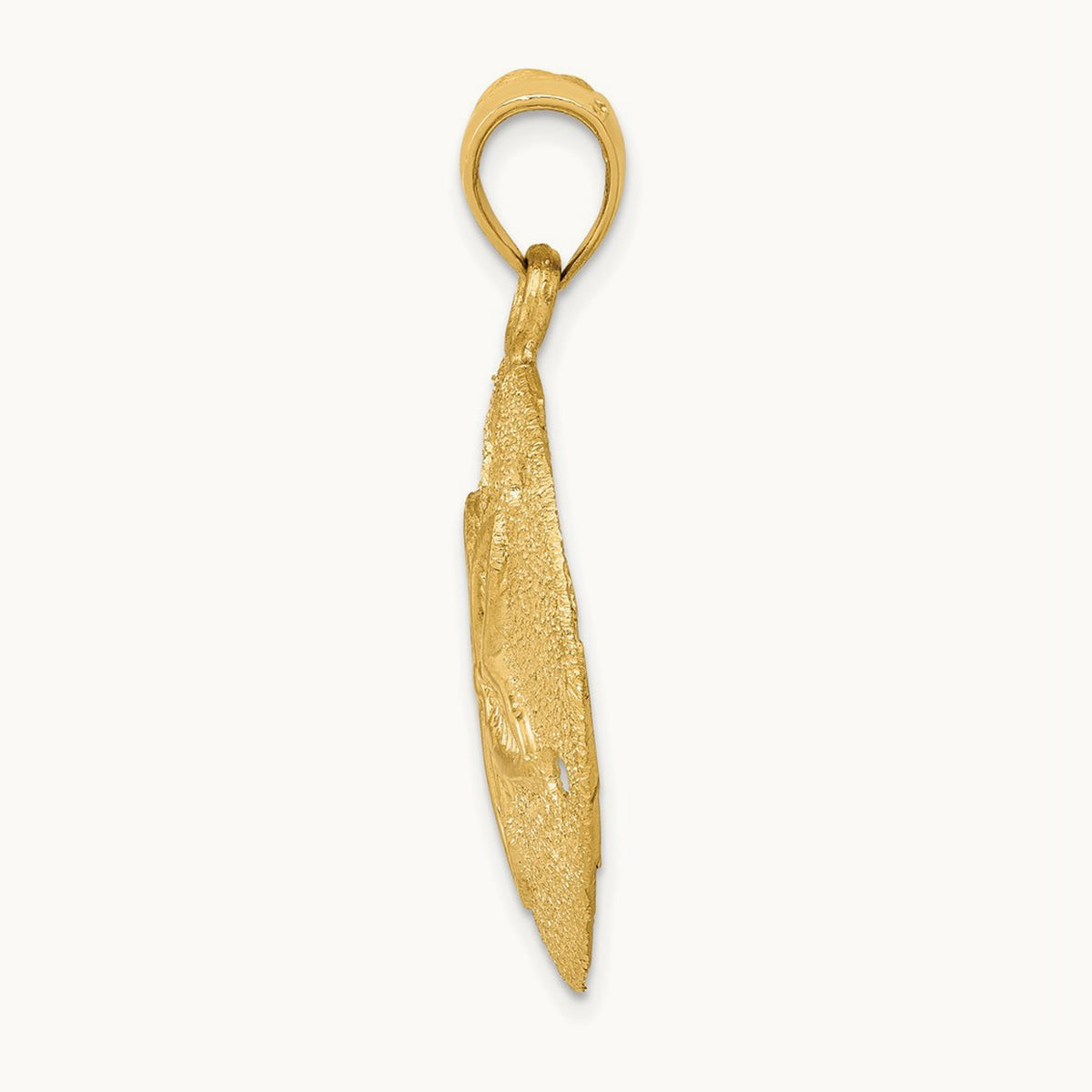 Solid Polished Laser-Cut Sand Dollar Pendant, 14K