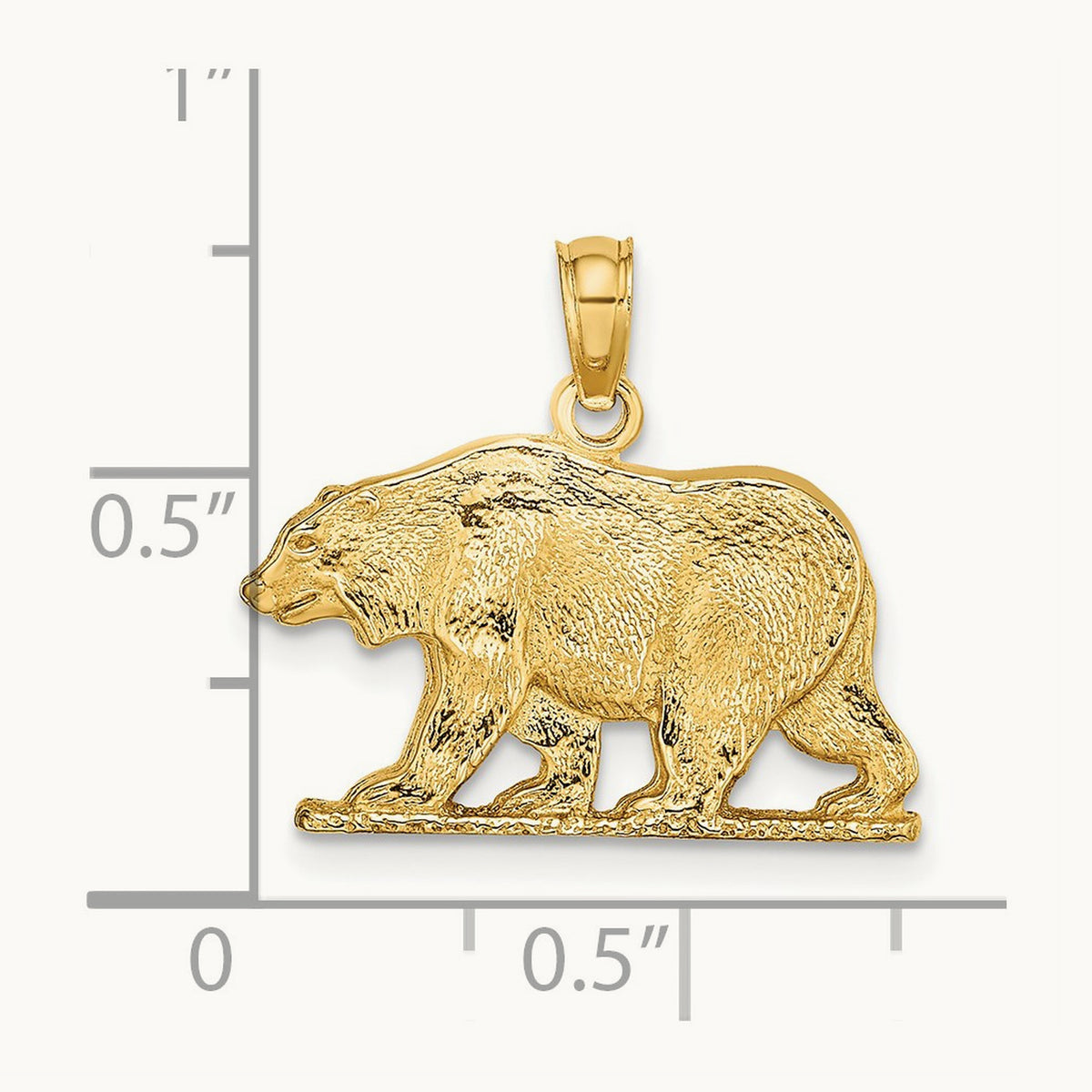 Textured Bear Charm, 14K