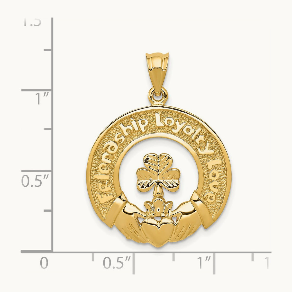 Claddagh Leaf Charm, 14K