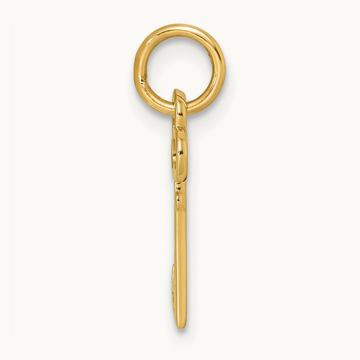 Key Initial Charm — 14K Yellow Gold, H