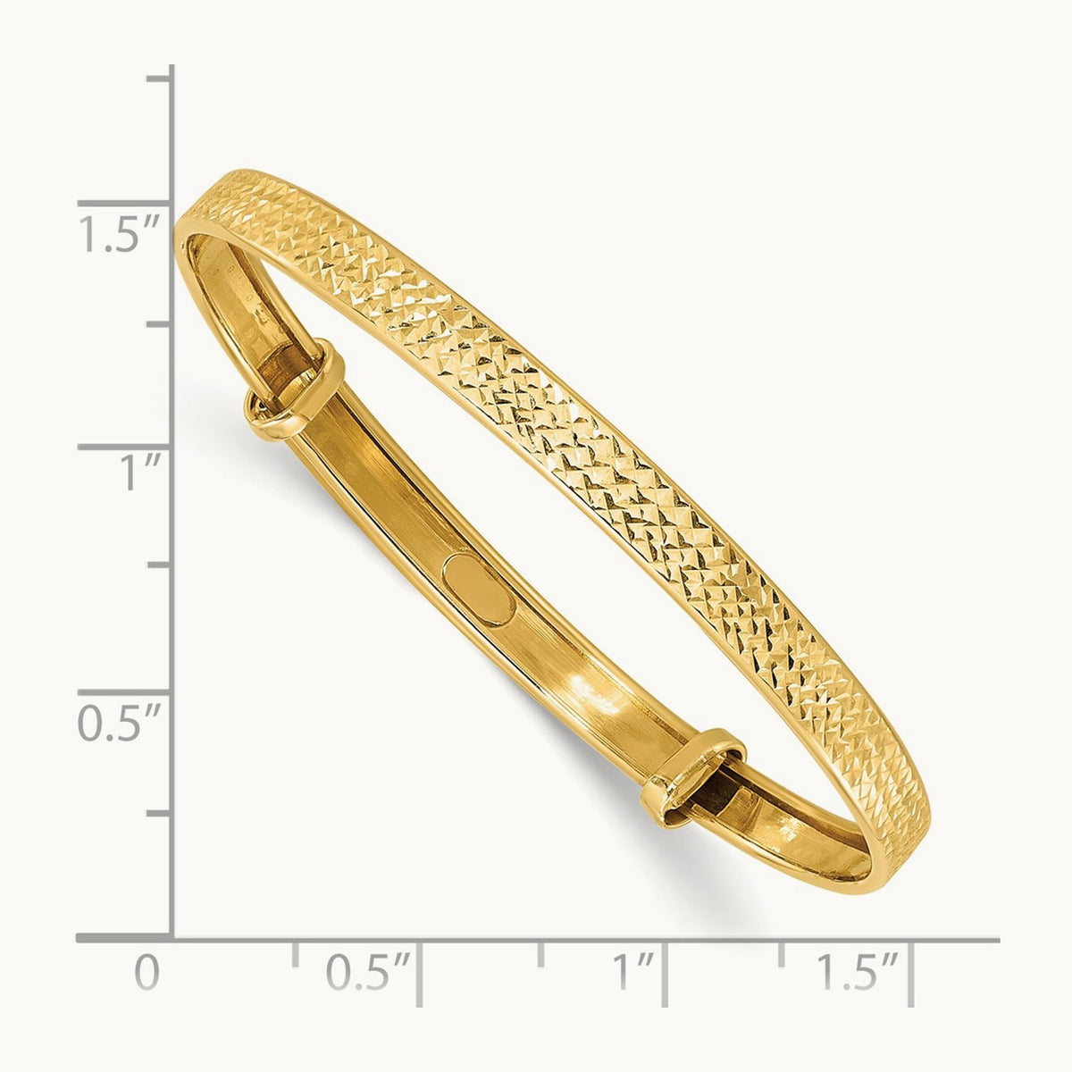 Polished Diamond-cut flexible Baby Bangle, 14K