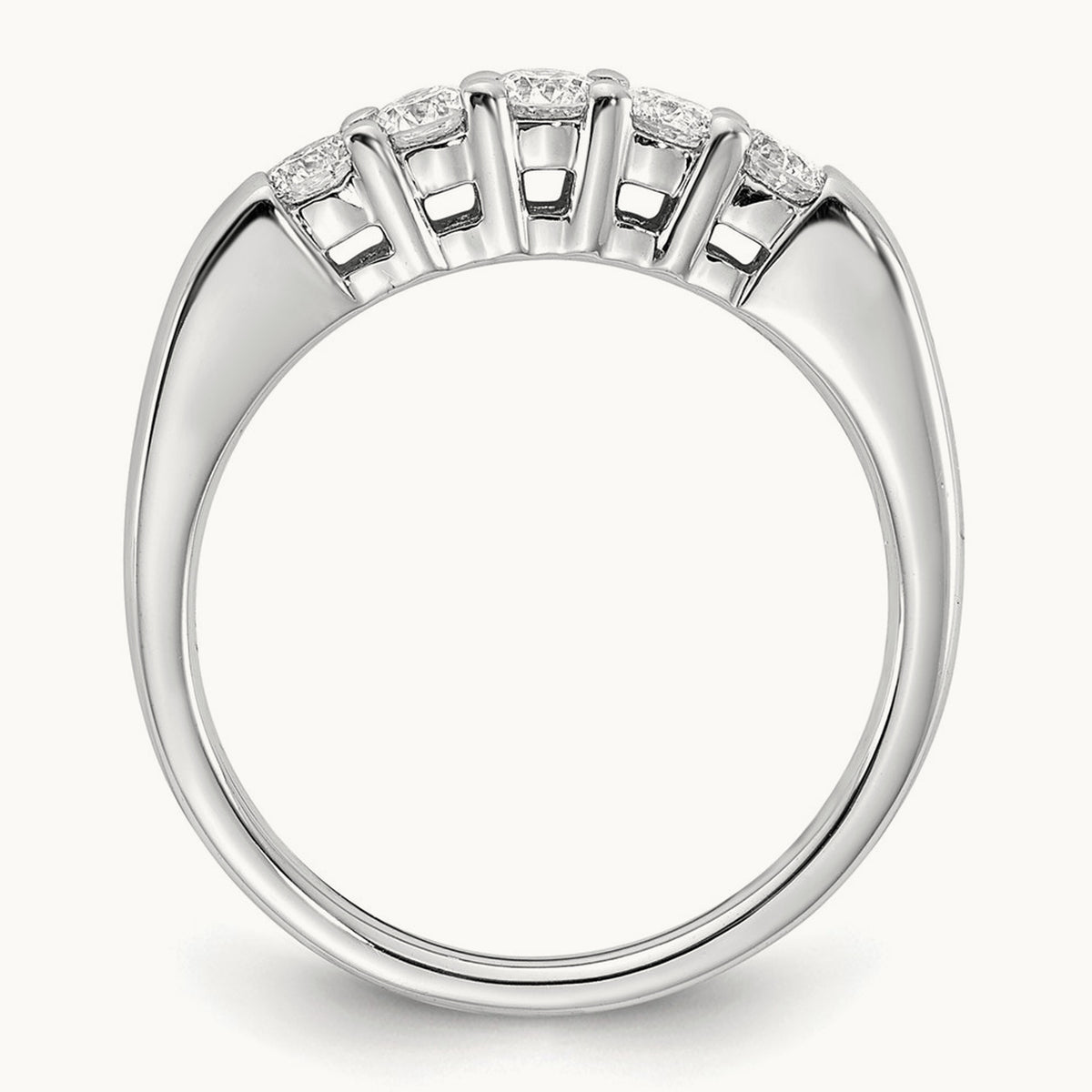 5-Stone Diamond Band, 14K White Gold
