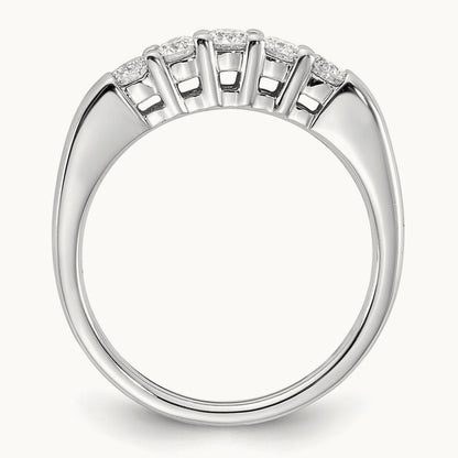 5-Stone Diamond Band, 14K White Gold