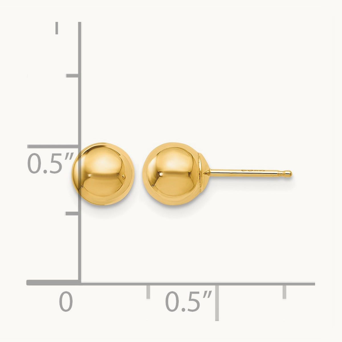 Polished Ball Post Earrings — 10K Yellow Gold, 6mm