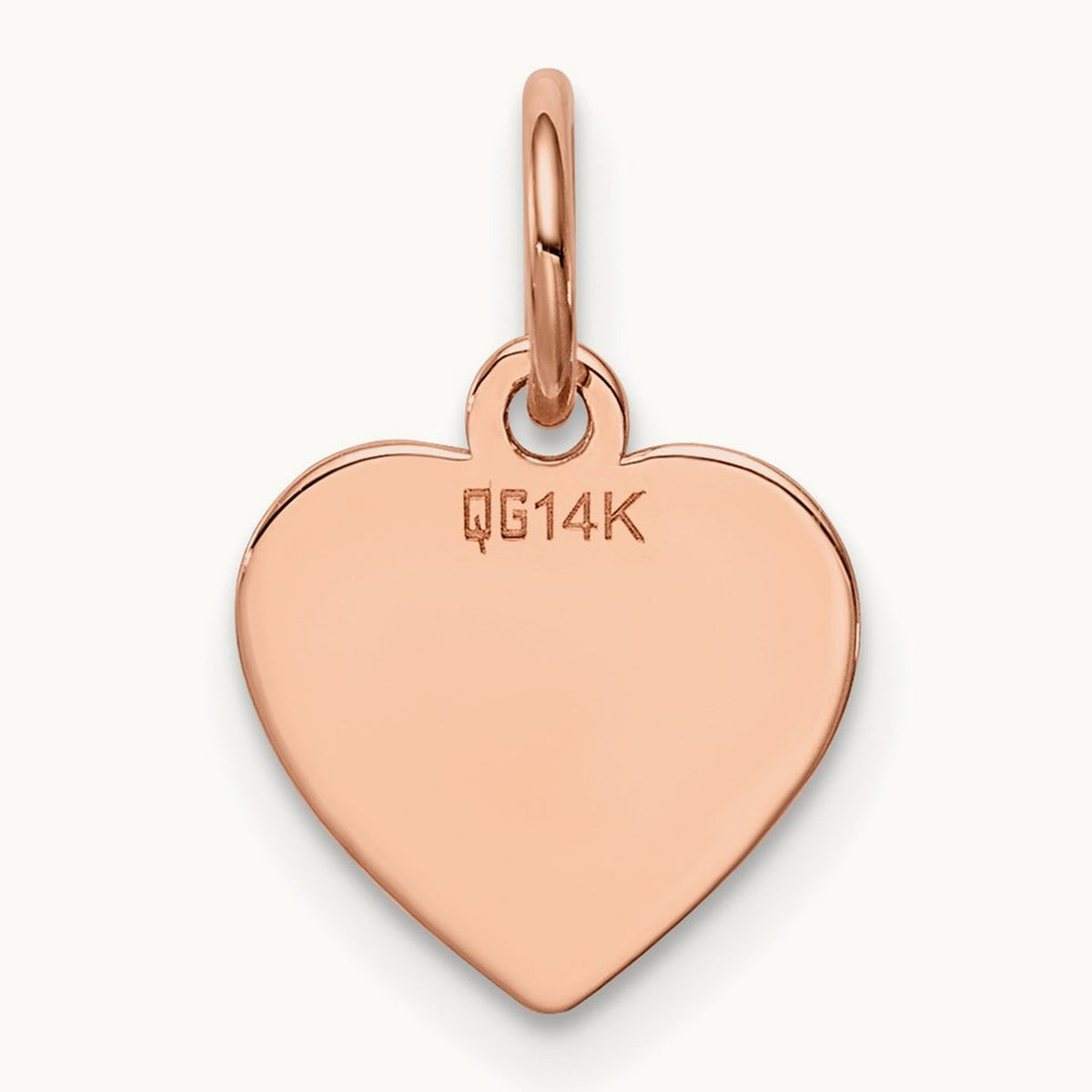 Plain .013 Gauge Engraveable Heart Disc Charm — 14mm