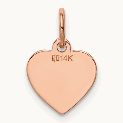 Plain .013 Gauge Engraveable Heart Disc Charm — 14mm