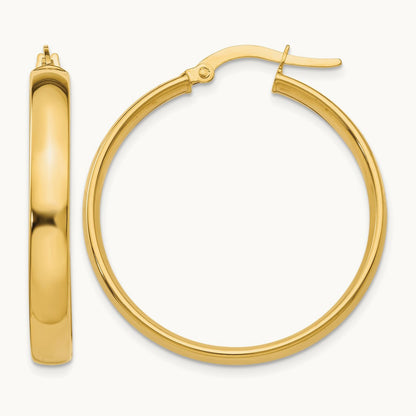 Polished Hoop Earrings, 14K