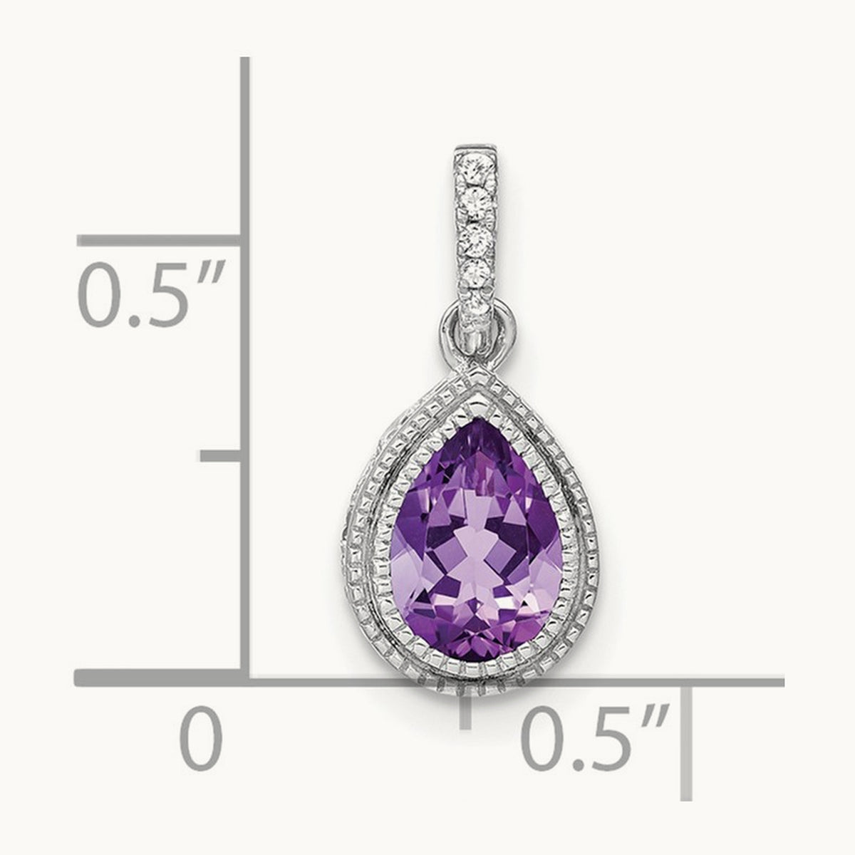 Pear Amethyst and Diamond Pendant — photo set