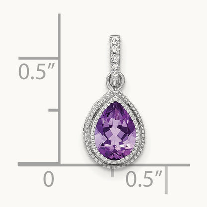 Pear Amethyst and Diamond Pendant — photo set