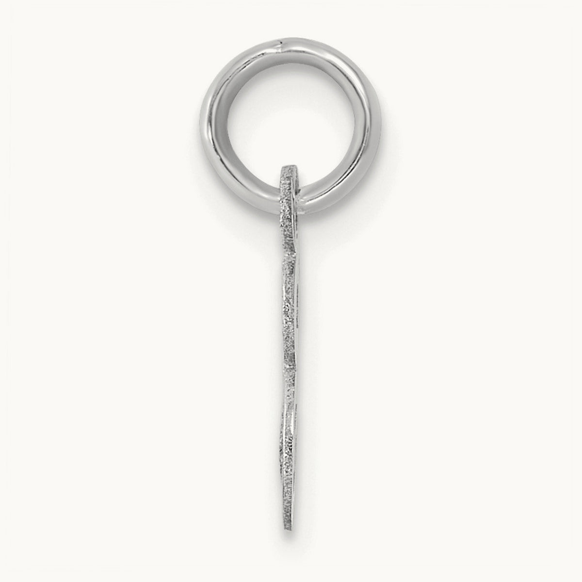 Small Script Letter E Initial Charm, 14K White Gold