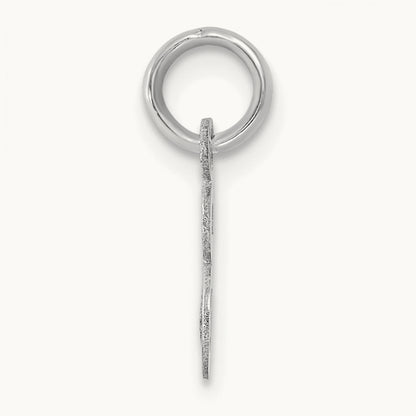 Small Script Letter E Initial Charm, 14K White Gold