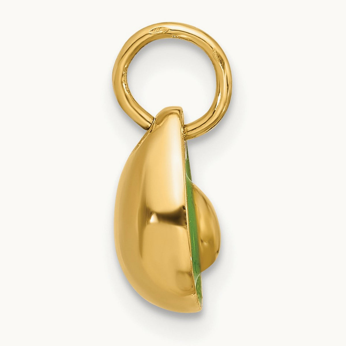 Fancy Avocado With Green Epoxy, 14K Yellow Gold