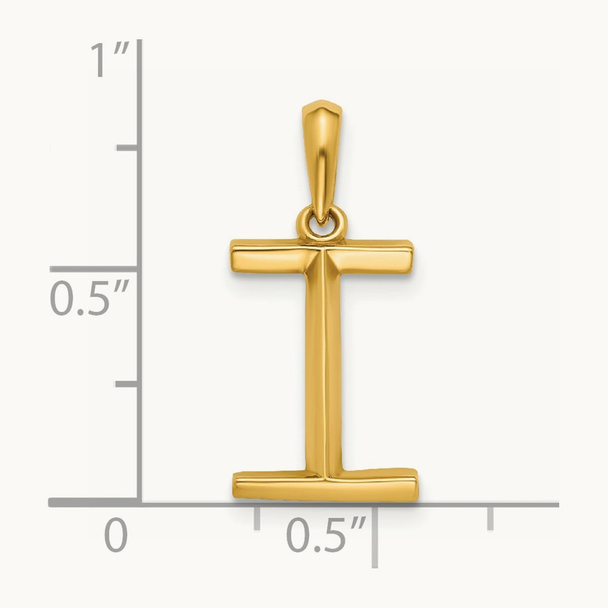 Fancy Letter I, 14K Yellow Gold