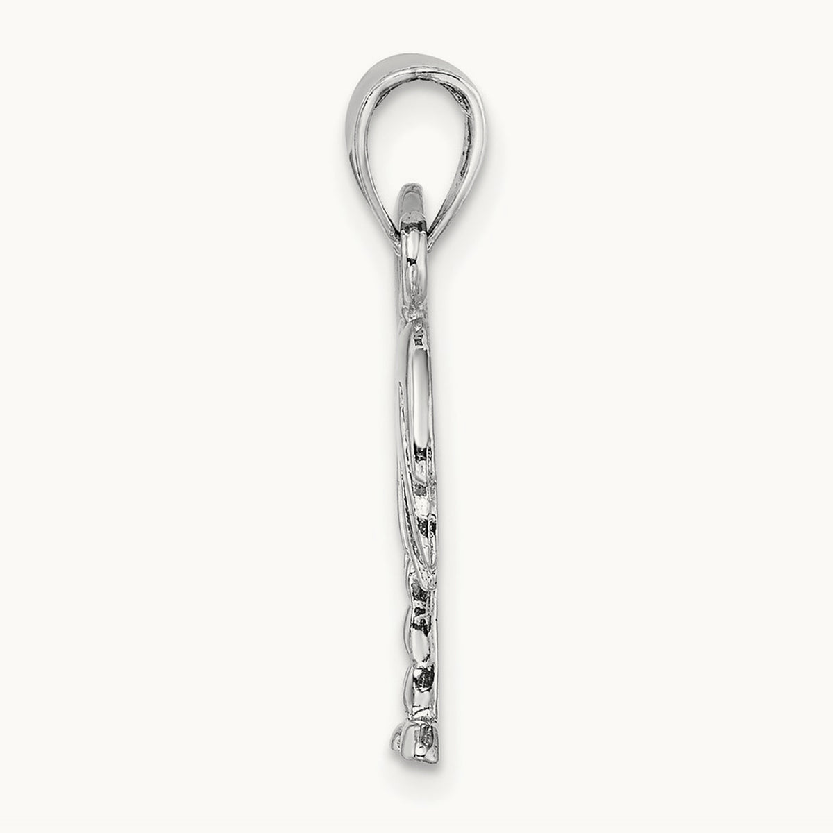 Polished Charleston Palm Tree Charm — 14K White Gold