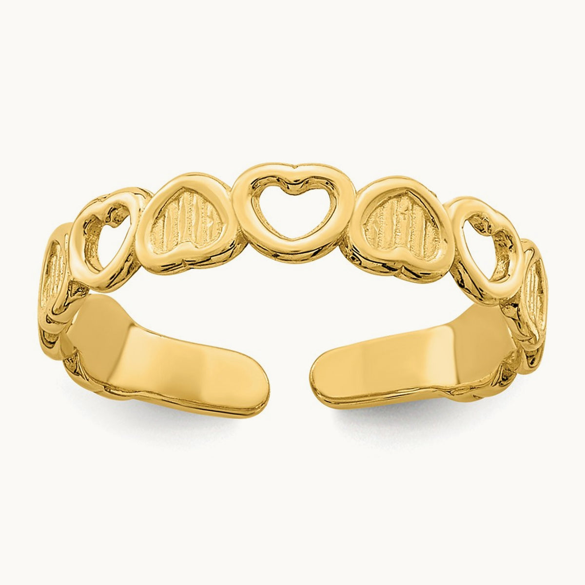 Adjustable Heart Toe Ring, 14K