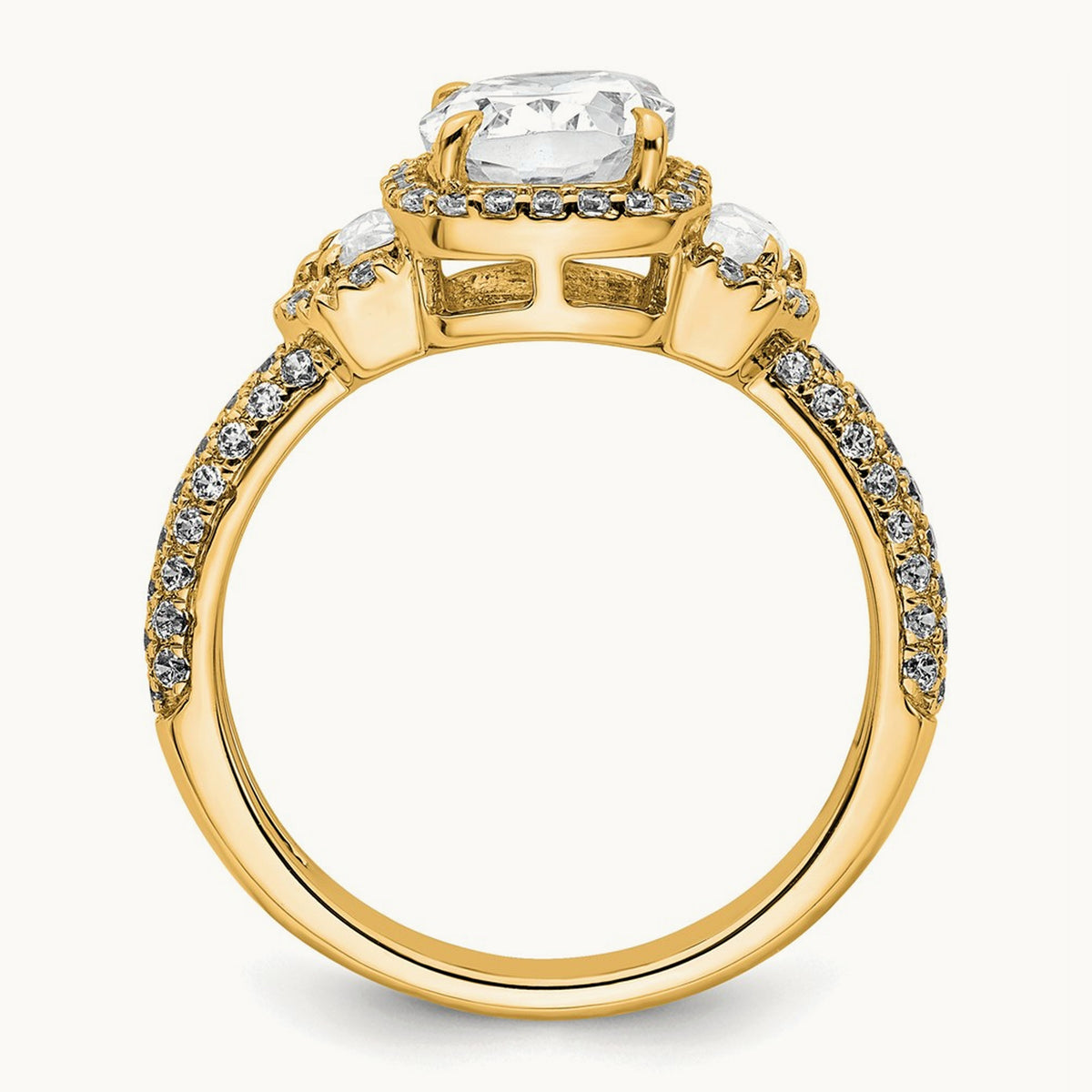 Cushion Halo Engagement Ring, 3.00 ct tw Lab-Grown Diamond