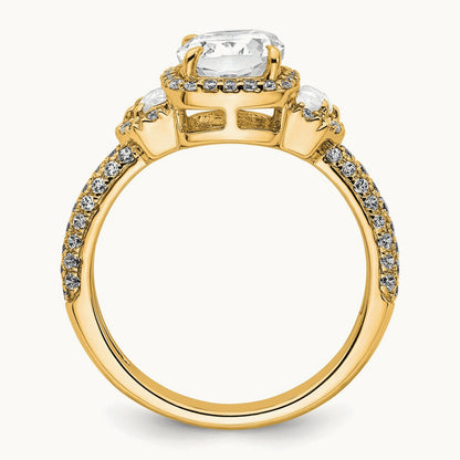 Cushion Halo Engagement Ring, 3.00 ct tw Lab-Grown Diamond