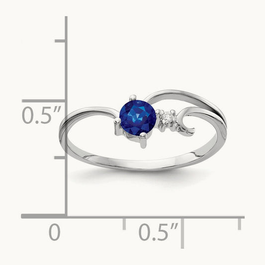 Sapphire AA Diamond ring, 4mm, 14K White Gold