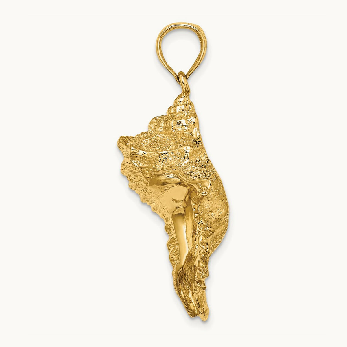 Texture 2-D Conch Shell Charm, 14K