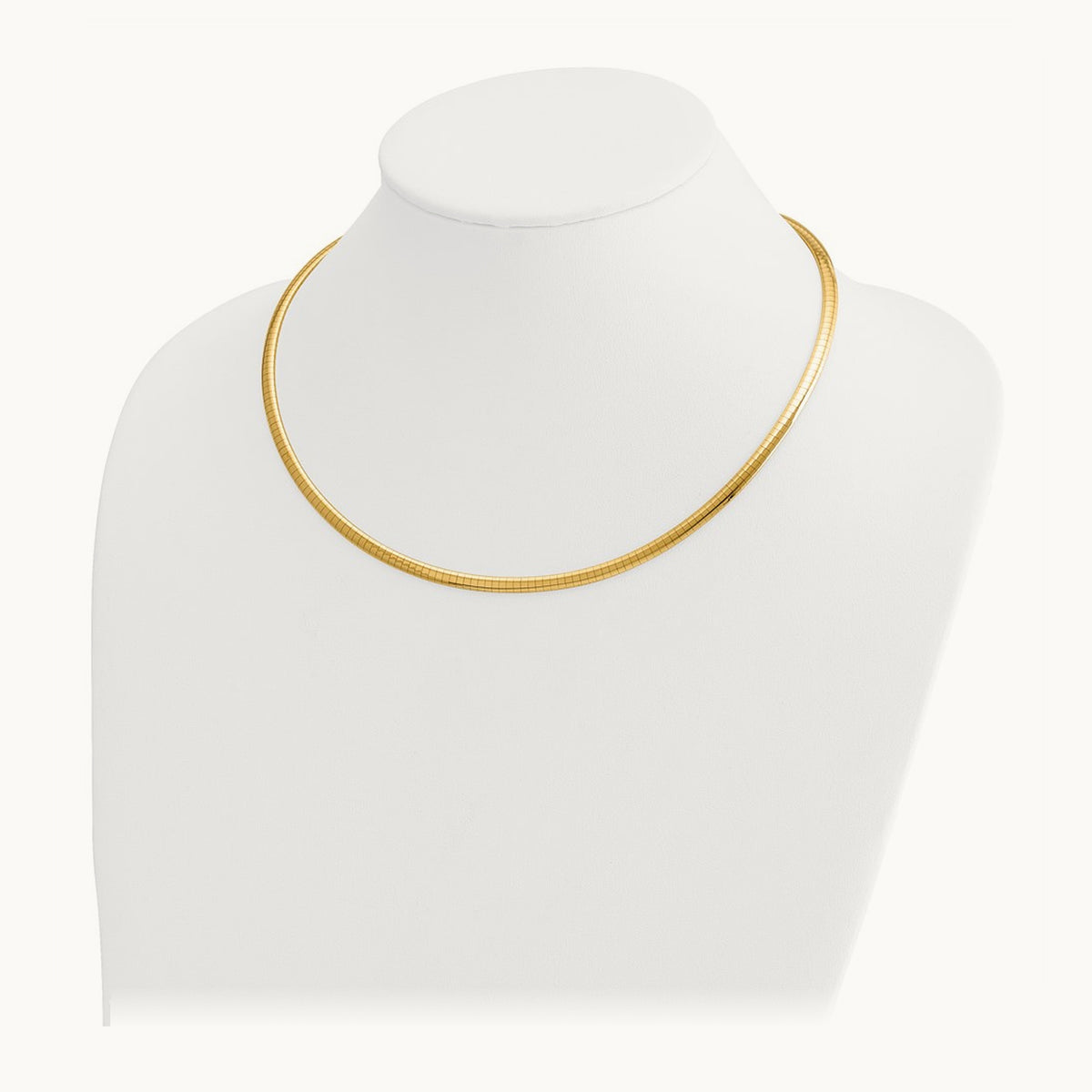 Domed Omega Necklace — 14K Yellow Gold, 18mm, 4mm
