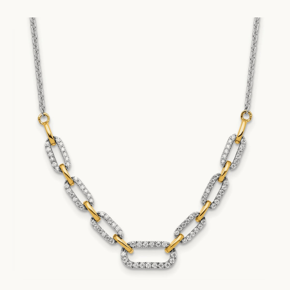Fashion Link Necklace, 0.50 ct tw Lab-Grown Diamond — 14K Two-Tone