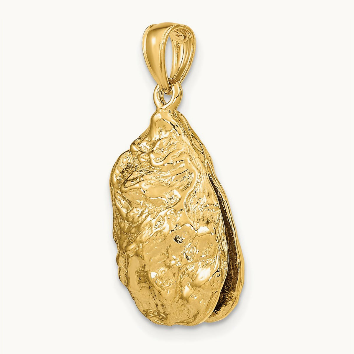 3-D Textured Oyster Shell Charm — 27mm
