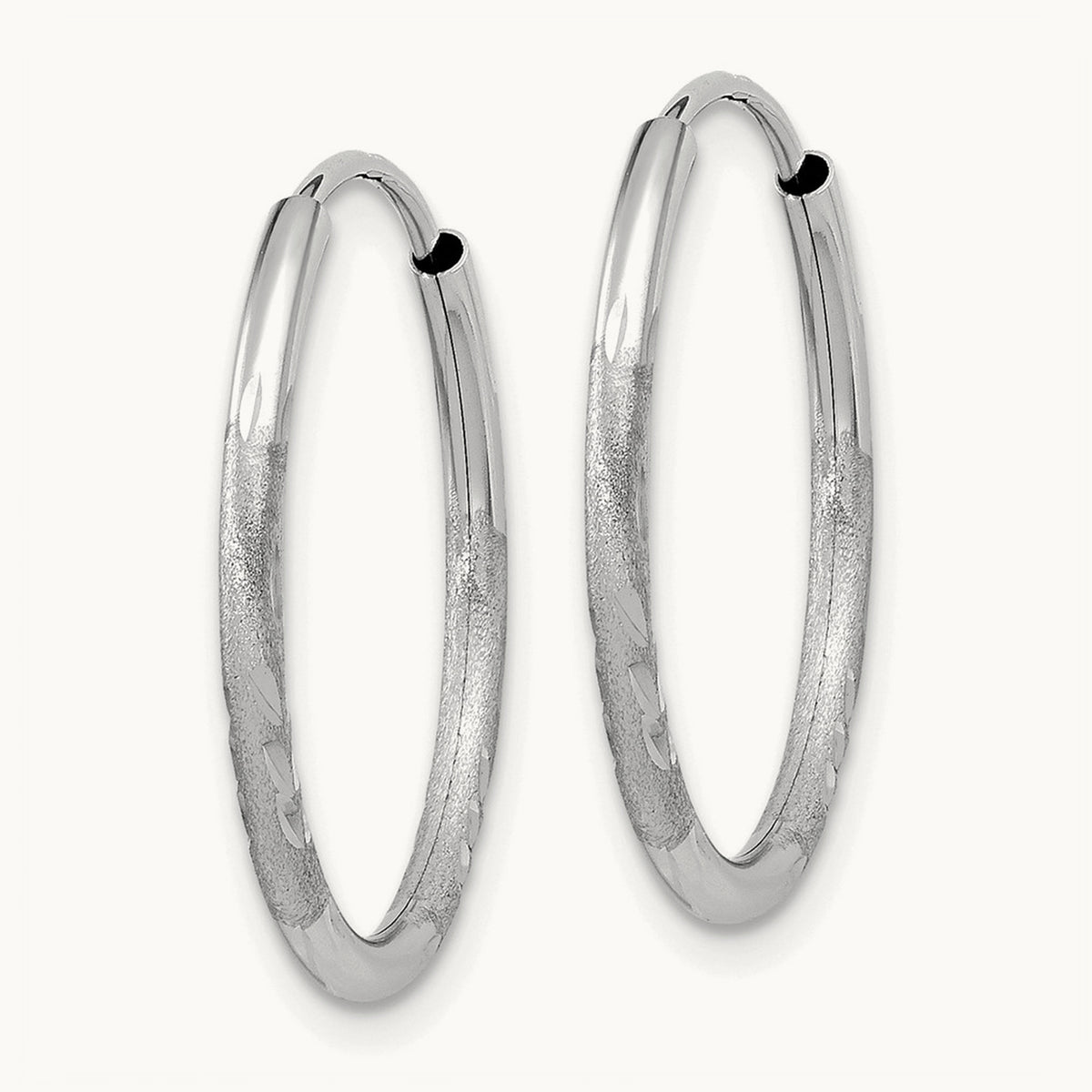 Diamond-cut Endless Hoop Earrings — 16mm, 1.5mm