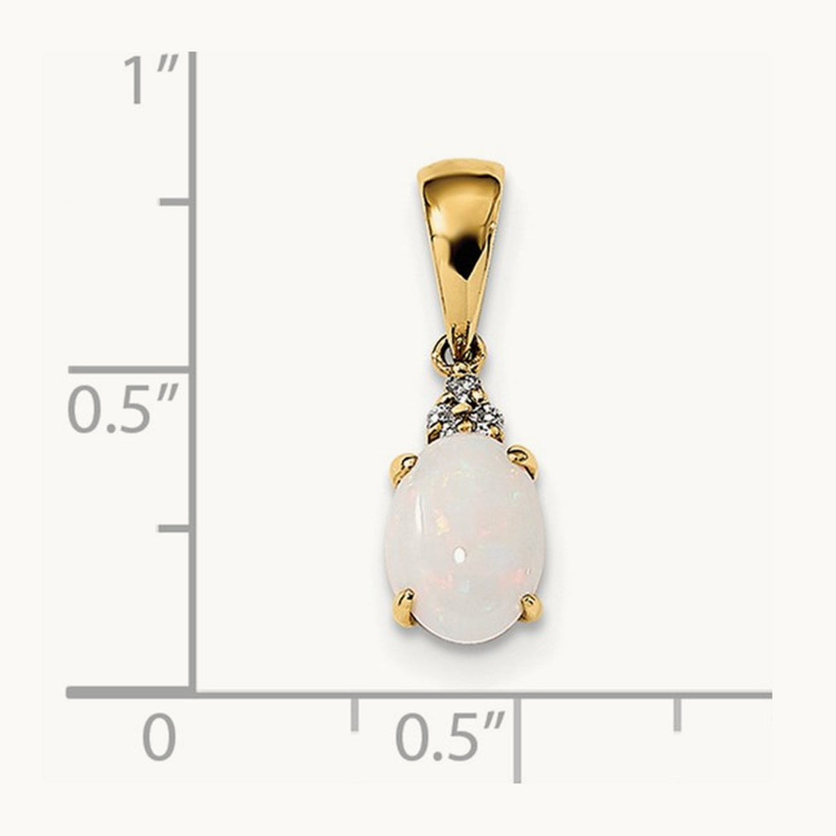 Austrian Opal and Diamond Pendant, 14K
