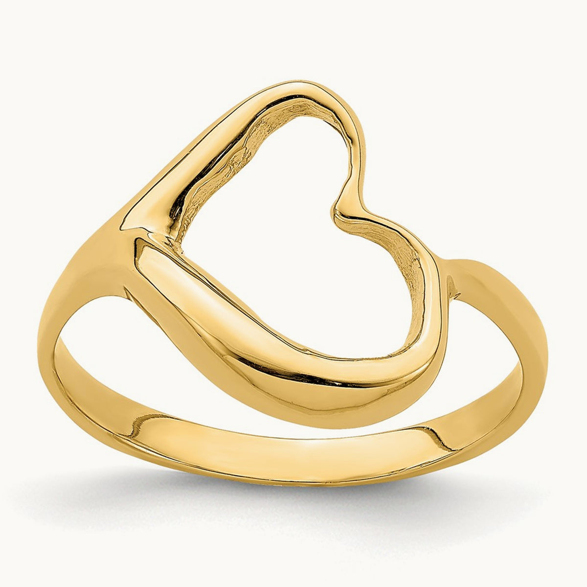 Tilted Heart Ring, 14K