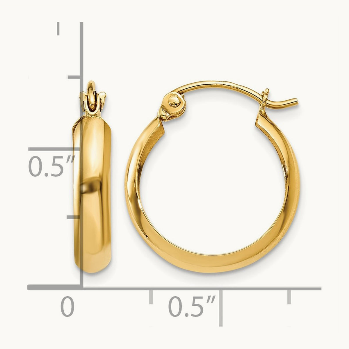 Polished Hoop Earrings — 14K Yellow Gold