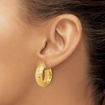 Polished and D/C Half Round Circle Hoop Earrings — Leslie's — photo set