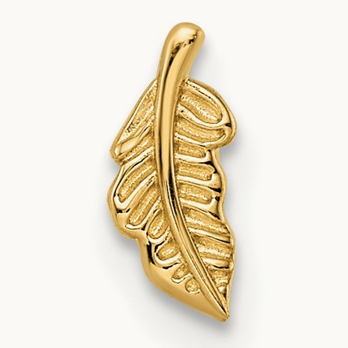 16 Gauge Leaf Labret Stud, 14K