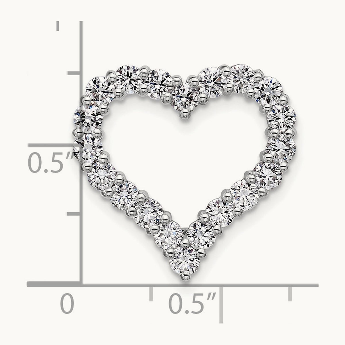 Heart Chain Slide, 1.50 ct tw Lab-Grown Diamond — 14K White Gold