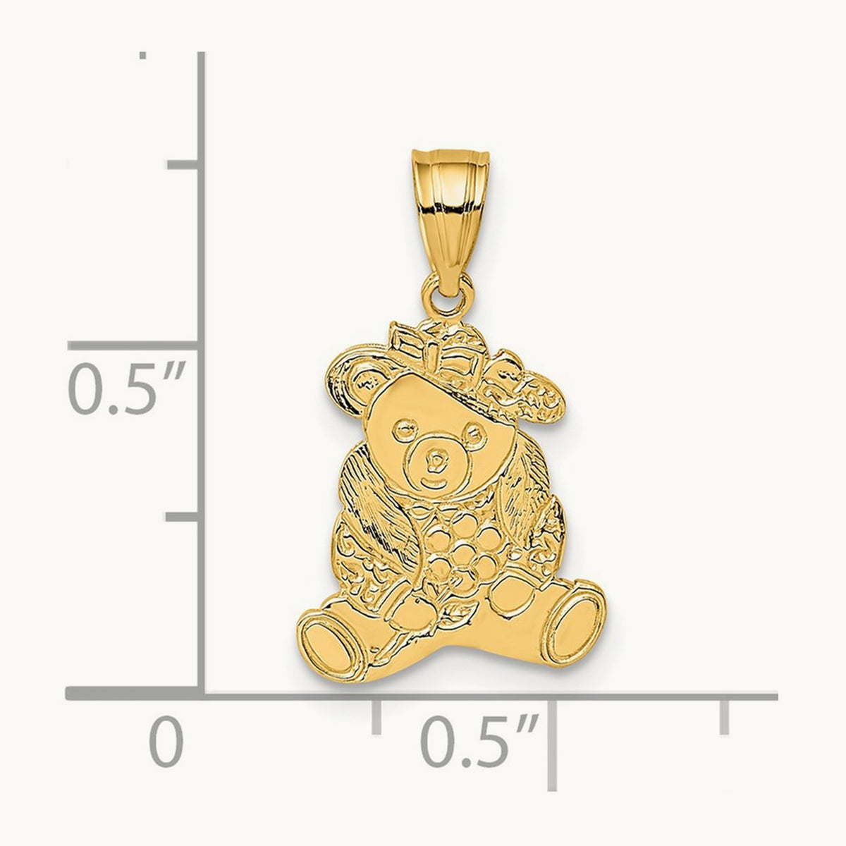 Dressed Up Teddy Bear Charm, 14K