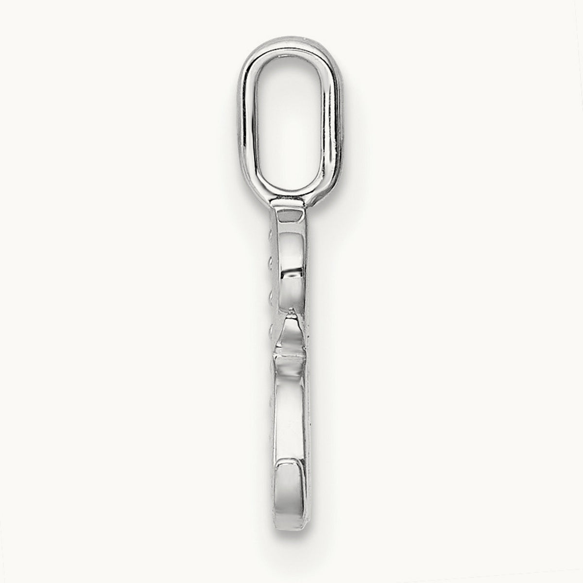 Diamond Letter R Initial Pendant, 14K White Gold