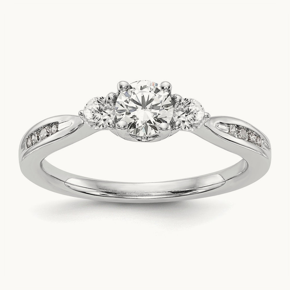 3 Stone Engagement Ring, 0.50 ct tw Lab-Grown Diamond